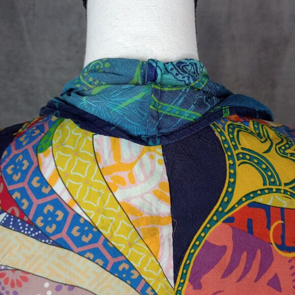 Citron Santa Monica Women's Open Front Cardigan Art Inspired Black Floral M - Picture 8 of 13